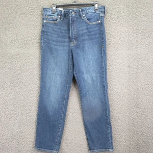 Good American Good Classic Slim Straight Jeans Damen 12/31 blau hoher Bund - Bild 1 von 15