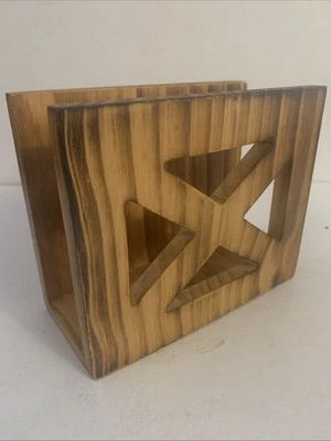 "Servilletero de madera rústico granja 5,5"" de alto X 6,5 X 3"" de ancho" Foto 1 de 4