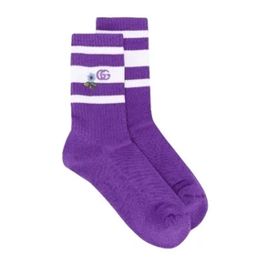 Calcetines Gucci Bordados Flor y Logo en Púrpura Talla S (18-20cm) - Imagen 1 de 5