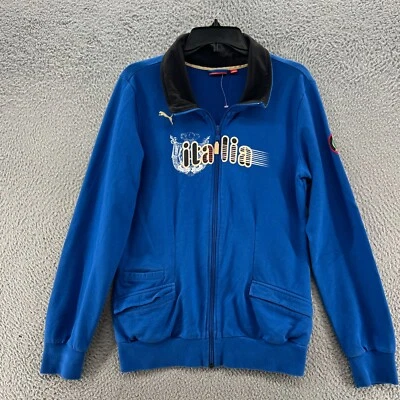 Chaqueta Puma Mujer Extra Grande Azul Cremallera Completa Italia Cuello Simulado Suéter Foto 1 de 4
