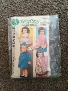 Vtg Sew Easy ADVANCE Chatty Cathy The Talking Doll Patterns Mattel 1962 Used - Picture 1 of 9