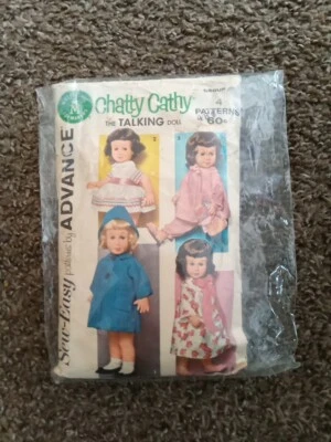 Vtg Sew Easy ADVANCE Chatty Cathy The Talking Doll Patterns Mattel 1962 Used - Image 1 of 4