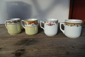 c.1910-30 Porzellan 4x TASSE HEFERL HAFERL Prunktasse floral mit Blumen Blüten - Bild 1 von 3