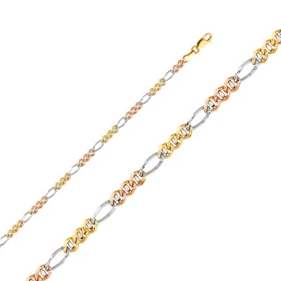 Oro - Cadena cóncava Ficonucci 3+1 oro tricolor 14K 3,1 mm Foto 1 de 4