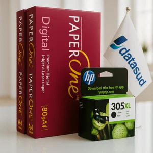 Combo 1 Cartuccia HP 305XL Nero Originale + N. 2 Risme Carta Paper@ne A4 80gr. - Picture 1 of 1