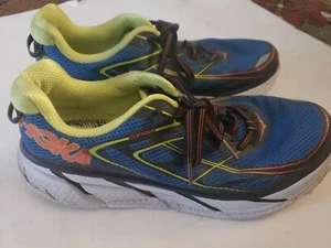 Hoka One One Mens Clifton 3  Blue,Green&Orange Running Shoes Size 9 NO INSOLES - Picture 1 of 5