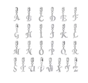 Charms Anhänger Silber 925 für Pandora Armband Buchstaben A B C Alphabet Gold Si - Bild 1 von 54