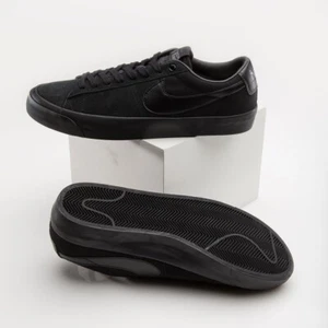 NIKE BLAZER LOW LE "TRIPLE BLACK" BLACK-BLACK-BLACK AQ3597-001 SIZE 15 US - Picture 1 of 5
