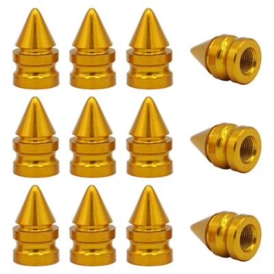 12 x YOU.S Ventilkappen Nieten Reifenventil Gold für Auto LKW Motorrad Fahrrad - Bild 1 von 2