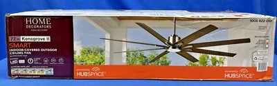 Kensgrove II 72 in. Smart Indoor/Outdoor Brushed Nickel Ceiling Fan - Image 1 of 4