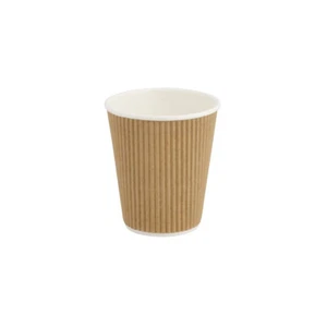 250ml Riffelbecher Kraftkarton Heiße Getränke Coffee To Go 25 St - Bild 1 von 2