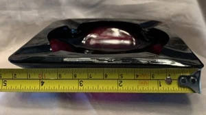 Anchor Hocking Royal Ruby Red Glass Ashtray 1960s Mid-Century Modern Home Decor - Picture 1 of 3