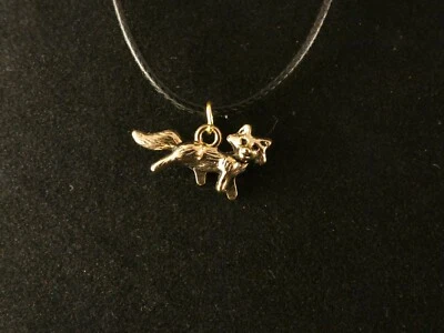 Fuchs 3D Anhänger mit Kette 24 Karat Vergoldet Tier Wald Fox Wild Jagd Gold - Bild 1 von 3