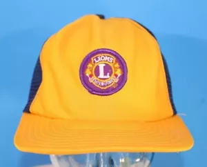 Rare Vintage Baseball Hat Trucker Cap Mesh Gold Lions International Yellow Snapback - Bild 1 von 12