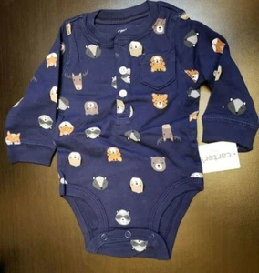 UNISEX KLEINKIND LS CARTER'S MARINEBLAU CRITTERS TIERE BODY GRÖSSE 3 MONATE NEU MIT ETIKETT - Bild 1 von 12