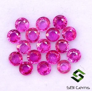 2.30 CTS Natural Ruby Round Cut 3 mm Lot 17 Pcs Mozambique Loose Gemstones - Picture 1 of 6