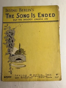 Partituras vintage THE SONG IS END Irving Berlin 1927 - Imagen 1 de 11