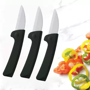 3x Folding Ceramic Knife, Folding Vegetable Fruit Knife for Picnics Camping - Picture 1 of 5