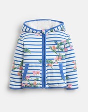 Joules Baby Cosette Reversible Jacket in WHITE STRIPE FLORAL