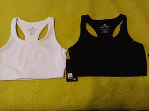 90 Degrees by Reflex Cropped Sport Bra Racerback Tops - Picture 1 of 21