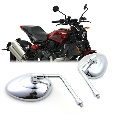 2 прозрачных хромированных боковых зеркала заднего вида для Indian FTR 1200 S Cruisers - Изображение 1 из 4