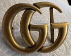 Pre Owned Gucci Marmont Gold Tone Brass Gg Buckle