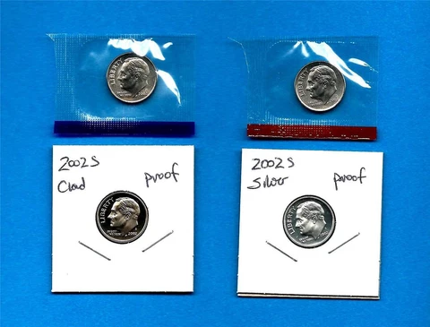 2002 PDSS BU Plus Silver and  Clad Proof Dime Set -PD in Mint Set Cellos Cover