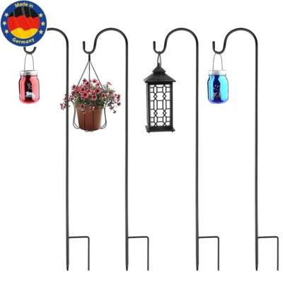 1-4er Garten Schäferhaken 150cm Metall Gartenstab Haken Laternenstab Hirtenhaken - Bild 1 von 4