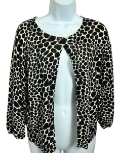 Chaus Animal Print Sweater Sz Large Petite Silk Blend 3/4 Sleeve Layering Top - Picture 1 of 6