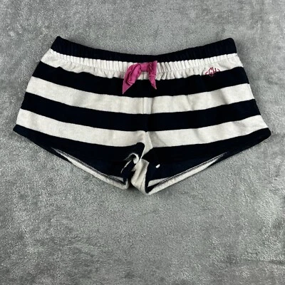 Gilly Hicks Pajama Shorts Women’s Small Navy White Striped Soft Fleece Sleepwear - Image 1 of 4