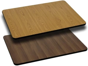 Glenbrook 30'' X 42'' Rectangular Table Top with Natural or Walnut Reversible La - Picture 1 of 3