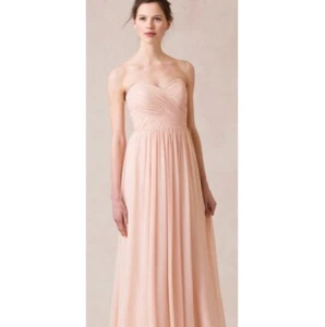 JENNY YOO COLLECTION 'Aidan' Strapless Chiffon Brown Bridesmaids Gown Size 12 - Picture 1 of 6