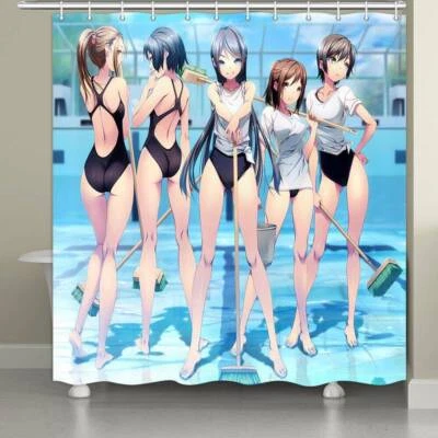 lteqchi Anime Girls Funny Fabric Shower Curtain Extra Long 84 inch 72x72"  - Image 1 of 4