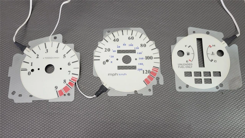 Medidores de brillo de cara blanca automáticos para Honda Civic EX LX Si AT 92-95 9 RKM 120 MPH Foto 1 de 4