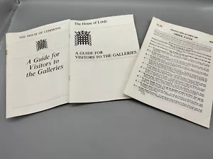 The House of Lords & Commons Galleries Visitor Guide Booklet Vintage 1984 - Foto 1 di 9