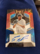 EURY PEREZ MARLINS 2023 PANINI SELECT BASEBALL PRIZM Auto #’01/49 RC