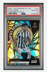 2021 POP 2 TOPPS STADIUM CLUB CHROME UEFA GLIMPSES OF GOLD RC KIAO JORGE PSA 10