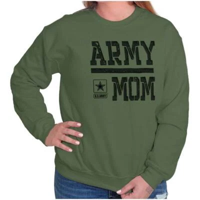 Sudadera Pullover Cuello Redondo Logo Estrella Militar Ejército de Estados Unidos Mamá Logo Mujer Foto 1 de 4