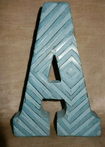 Cynthia Rowley Free Standing Letter "A" Painted Turquoise 10" x 7" - Picture 1 of 7