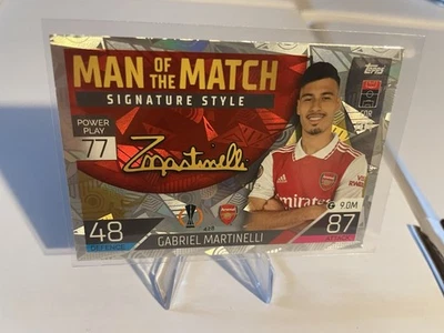 2022-23 Topps Match Attax UEFA - Man of the Match Signature Gabriel Martinelli - Image 1 of 2
