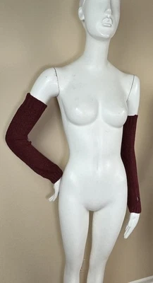 Free People ARMOUR вязаные подогреватели рук с отверстиями для большого пальца бордовый красный новые без ценников $34 - Изображение 1 из 4