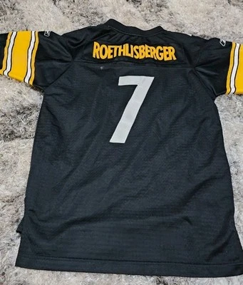 Pittsburgh Steeler #7 Roethlisberger Reebok Youth Jersey. Size Youth L - Image 1 of 4