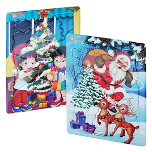 Preschool Christmas Puzzles for Kids Ages 3-5 Set of 2 | Fun Shapes 13 & 15 P... - Picture 1 of 7