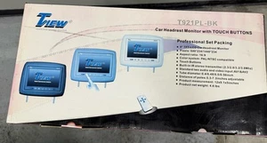 9 inch Headrest TV Pair Tview T921PL-BK Black 9” Pair (2) LCD Car Headrest TV - Picture 1 of 3