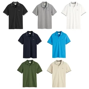 GANT Mens Polo Shirt - Tipping Pique Rugger,short Sleeve,Button Row, Logo, Uni - Picture 1 of 37