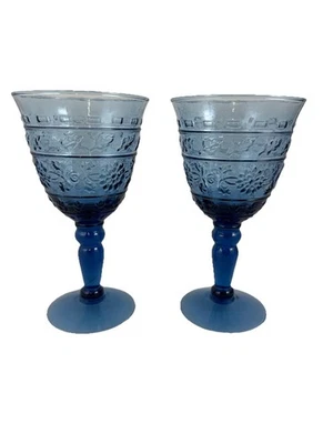 Conjunto de 2 taças de água Mikasa Tender Leaves azuis 7 1/4" - Imagem 1 de 4