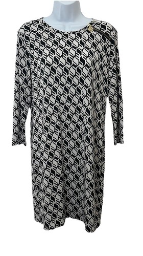 Abito pullover elasticizzato bianco e nero Michael Kors taglia M 824