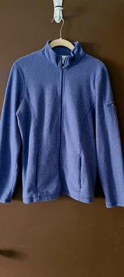 Chaqueta para mujer LL Bean azul polar cremallera completa talla mediana senderismo aire libre Foto 1 de 4