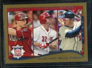 2014 Topps League Leaders Freddie Freeman, Goldschmidt, Bruce #143 Gold #D/2014 - Bild 1 von 2