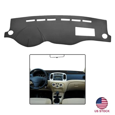 For 2006-2011 Hyundai Accent Leather black Dashboard Cover Dashmat Dash Mat Pad  - Image 1 of 4